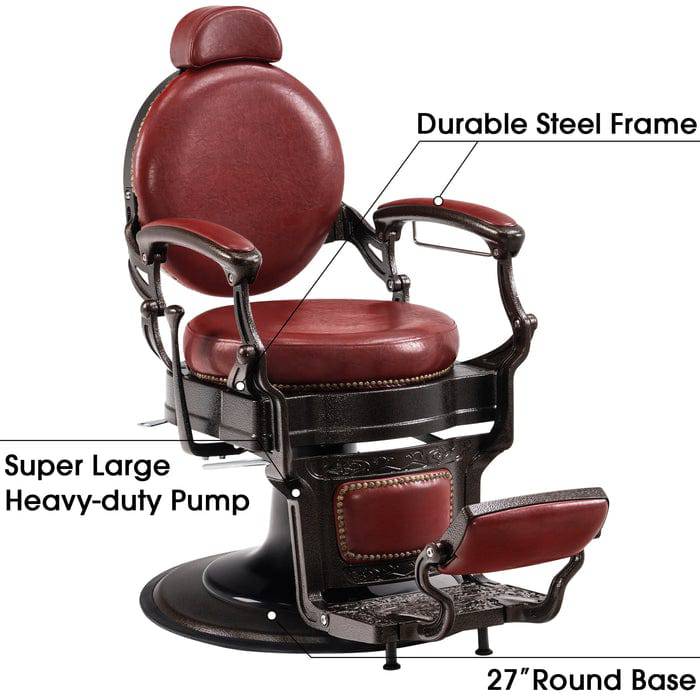 Brooks Salon Furnishing RetroFlex Heavy-Duty All-Purpose Hydraulic Barber Chair