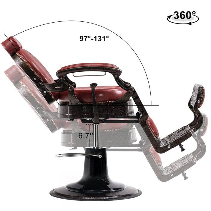 Brooks Salon Furnishing RetroFlex Heavy-Duty All-Purpose Hydraulic Barber Chair