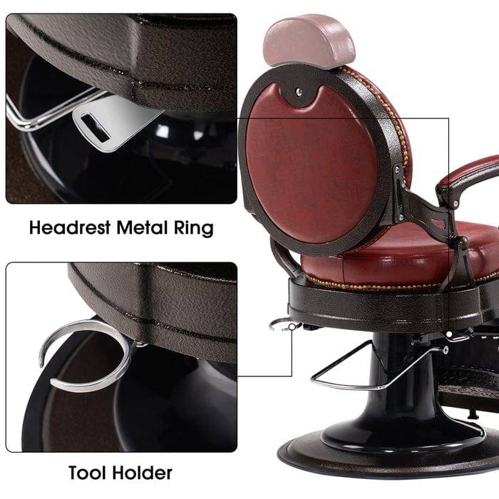 Brooks Salon Furnishing RetroFlex Heavy-Duty All-Purpose Hydraulic Barber Chair