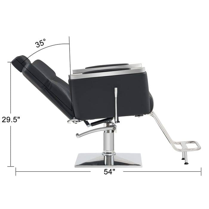 Brooks Salon Furnishing EleganceFlow Pro Modern Recline Hydraulic Barber Chair