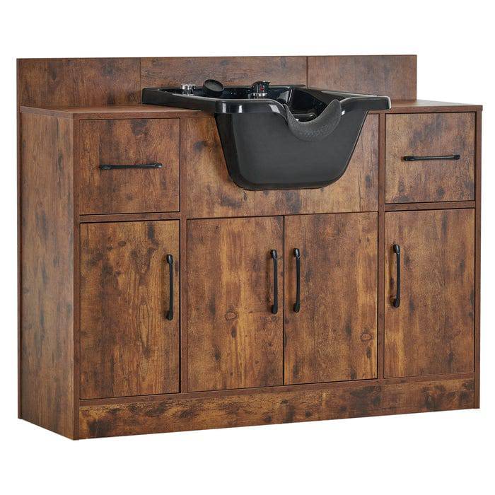 Brooks Salon Furnishing ArtisanFlow Shampoo Backwash Artist Station with Stylist Bowl & Spa Cabinet