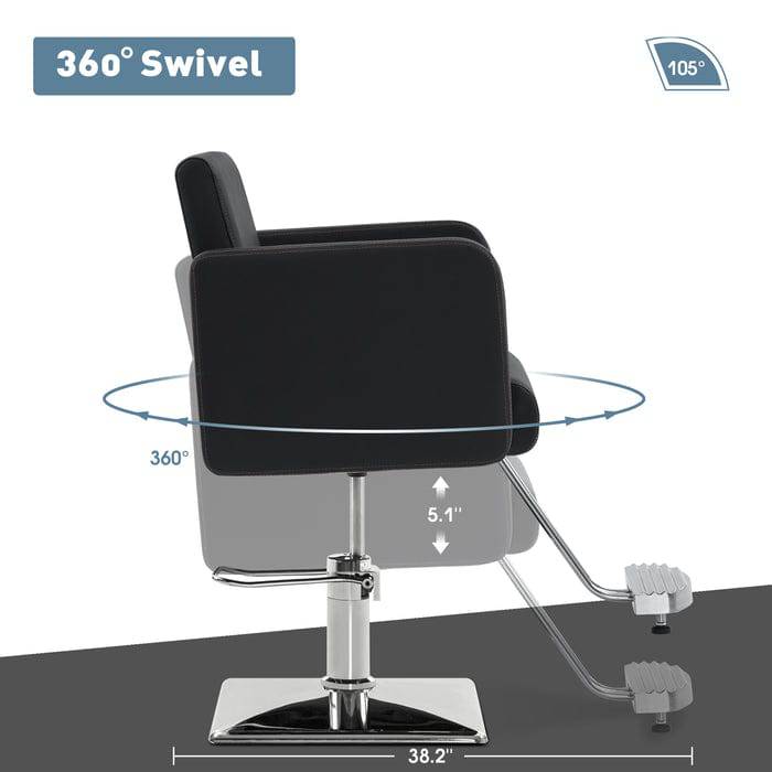 Brooks Salon Furnishing TimelessFlow Styling Salon Chair with Hydraulic Pump