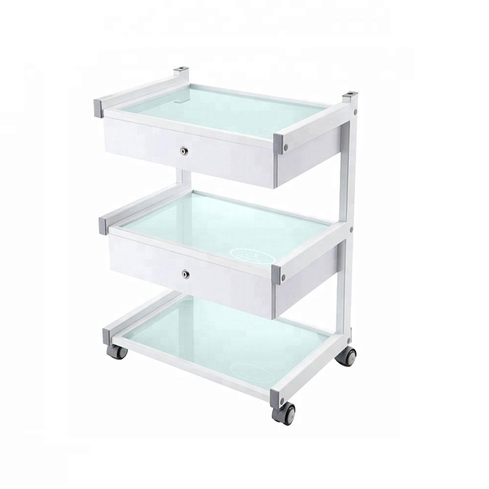 Beauty-Ace Beli Rolling Trolley Cart White / White Drawer FF-DPI-DRWR-603-WHT-WHT