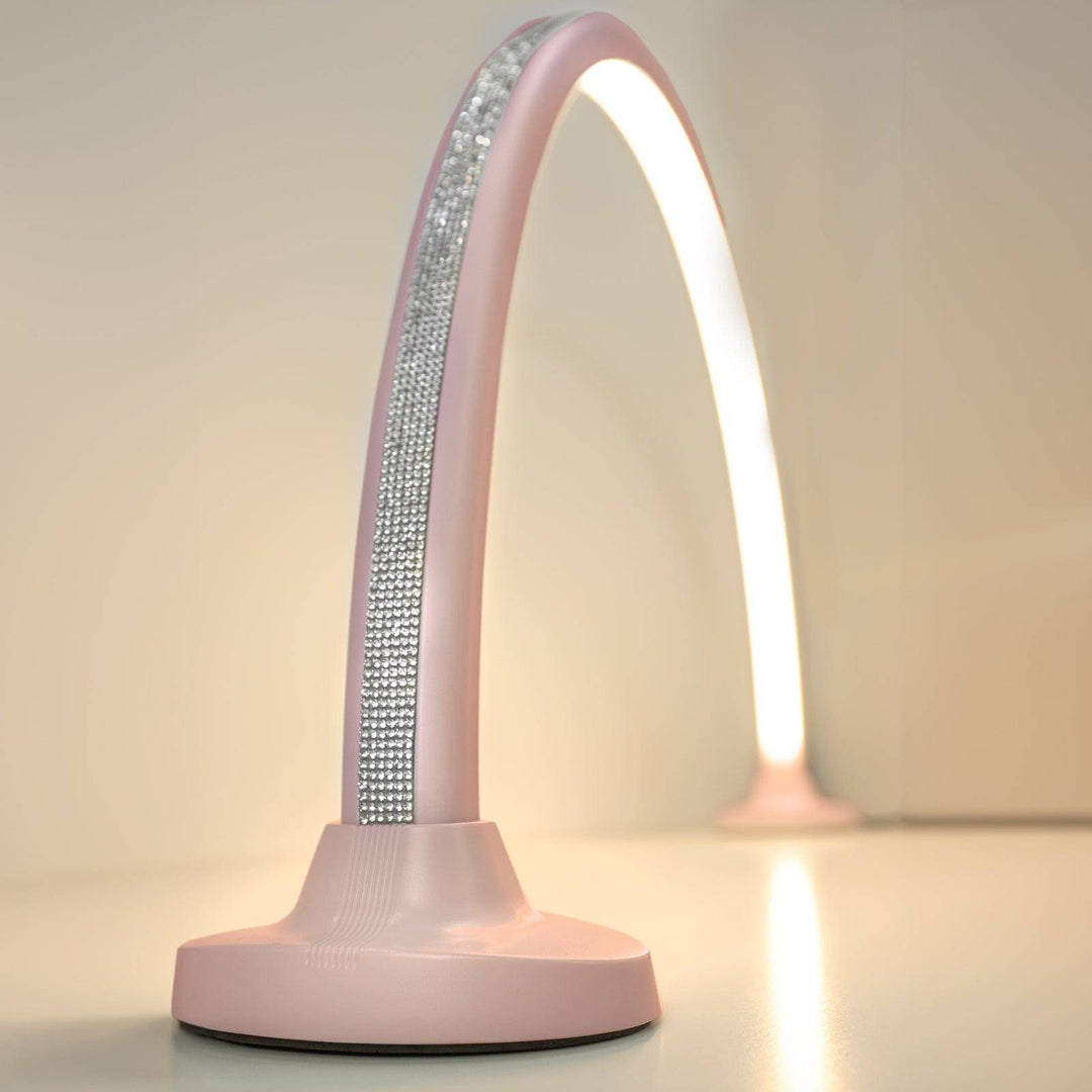 Keen Essentials Luna LED Moonlight Tabletop Lamp Pink / Rhinestone HUA-KLMP-9100R-PNK