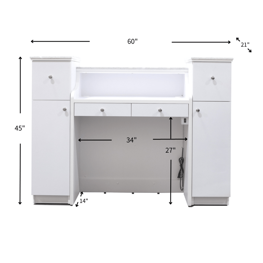 Mayakoba NAPA Square Reception Table with LED JAT-NRTBL-133-WTGD-KIT