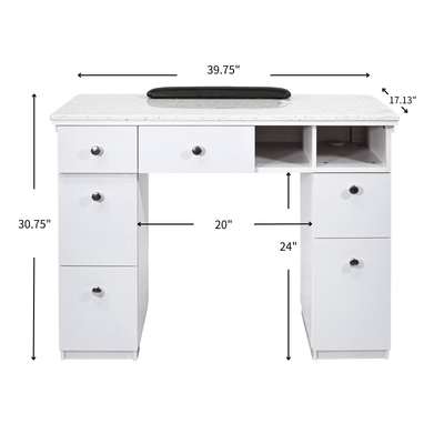 Mayakoba Napa Manicure Table w/ Ventilation System JAT-NTBL-112-WTSL-KIT-V