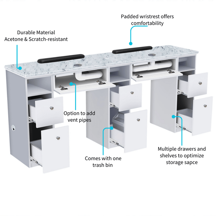 Mayakoba NOVA I Double Manicure Table