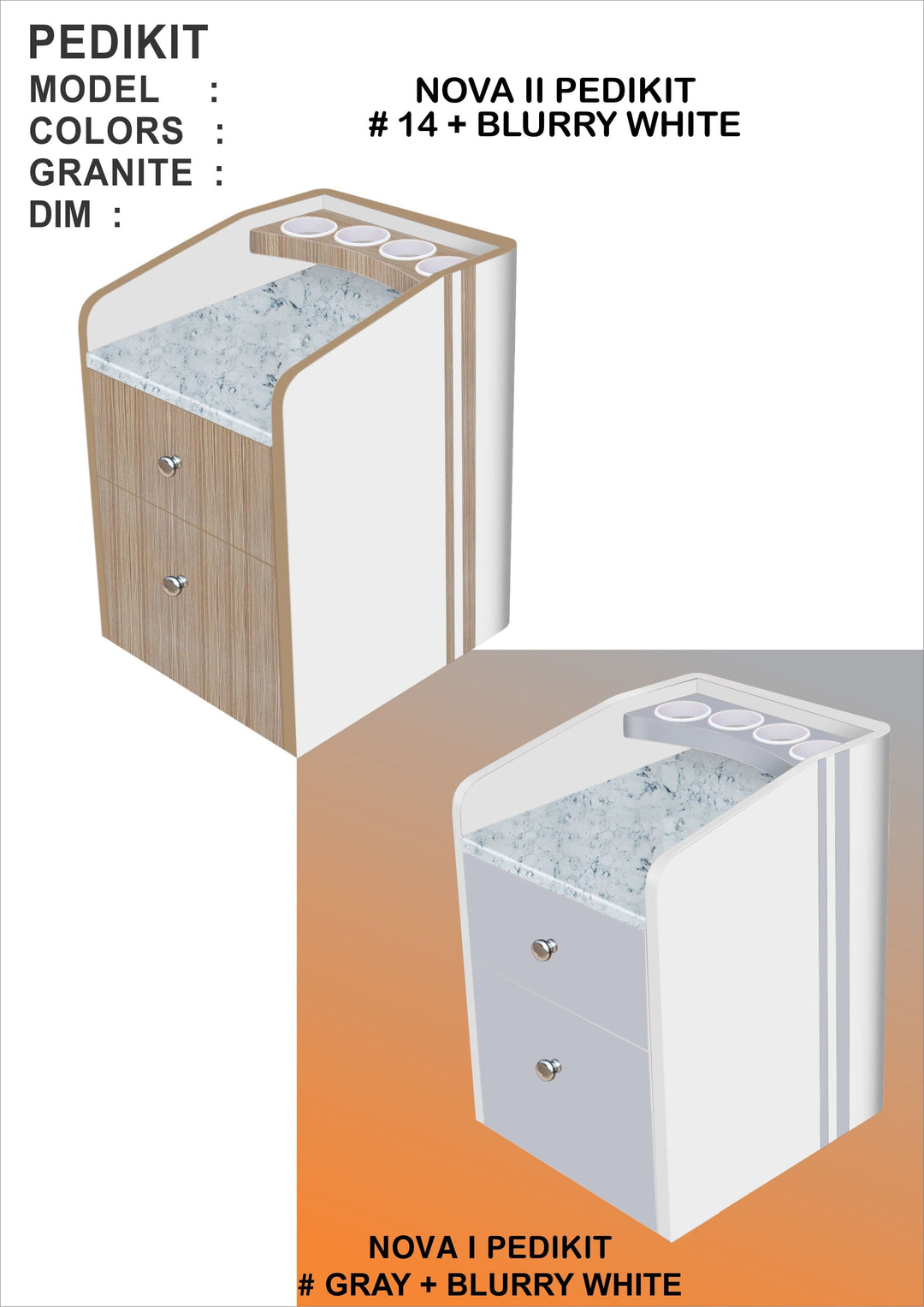 Mayakoba NOVA I Pedicure Trolley JAT-NTRLY-541