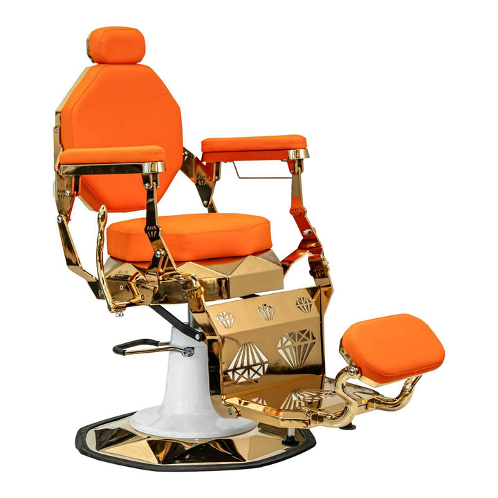 Berkeley LEON Barber Chair Orange & Gold LTX-BBCHR-72663-ORGGLD