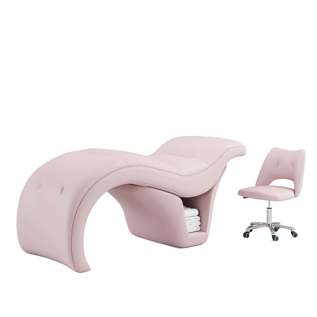 BeNoravo BeNoravo S-Shape Beauty Bed with Stool Pink FF-BNR-FCCHR-NKP286131-PNK