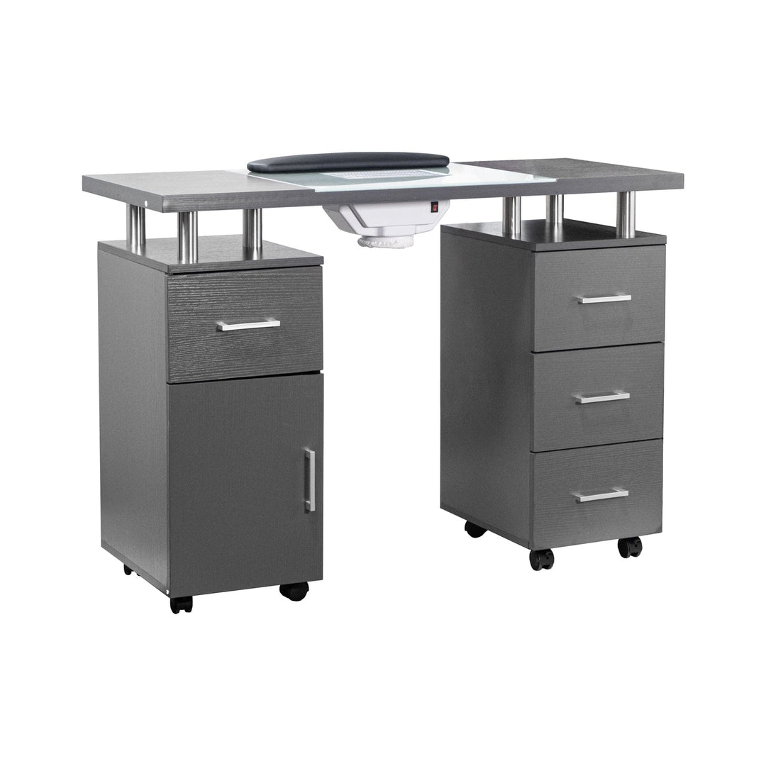 Mayakoba Glasglow II Manicure Table Grey NLI-NTBL-7151-GRY-KIT