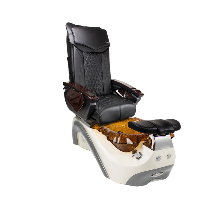 Mayakoba PERLA Shiatsulogic LX Pedicure Chair Black LX / White and Gold Perla AYC-SPA-PERLA-LX1807-822WHTGLD-18VBLK