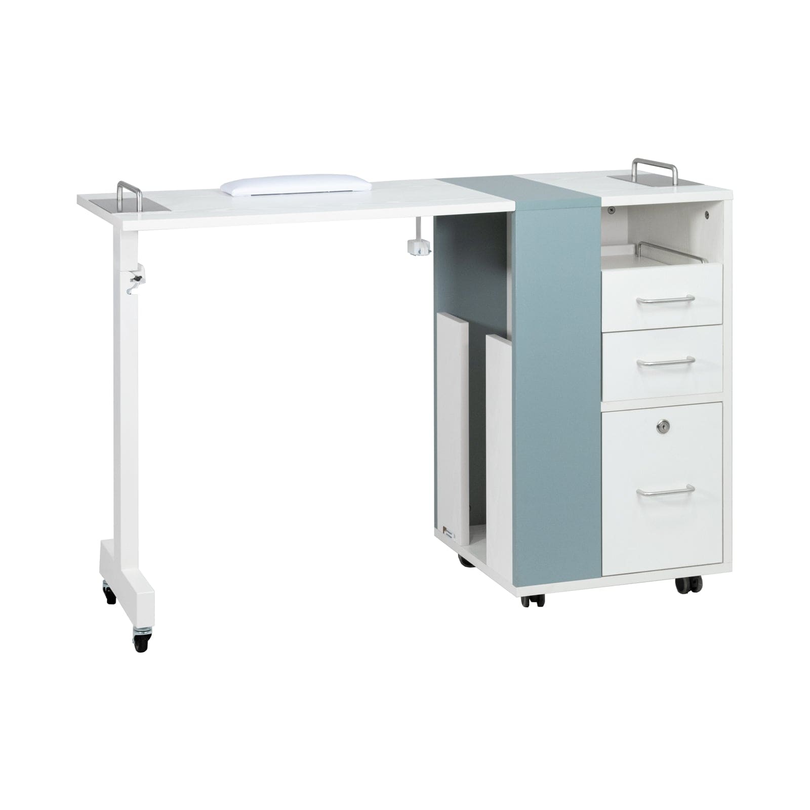 Mayakoba TAYLOR Foldable Manicure Table White/Grey RTG-NTBL-2714-WHGY