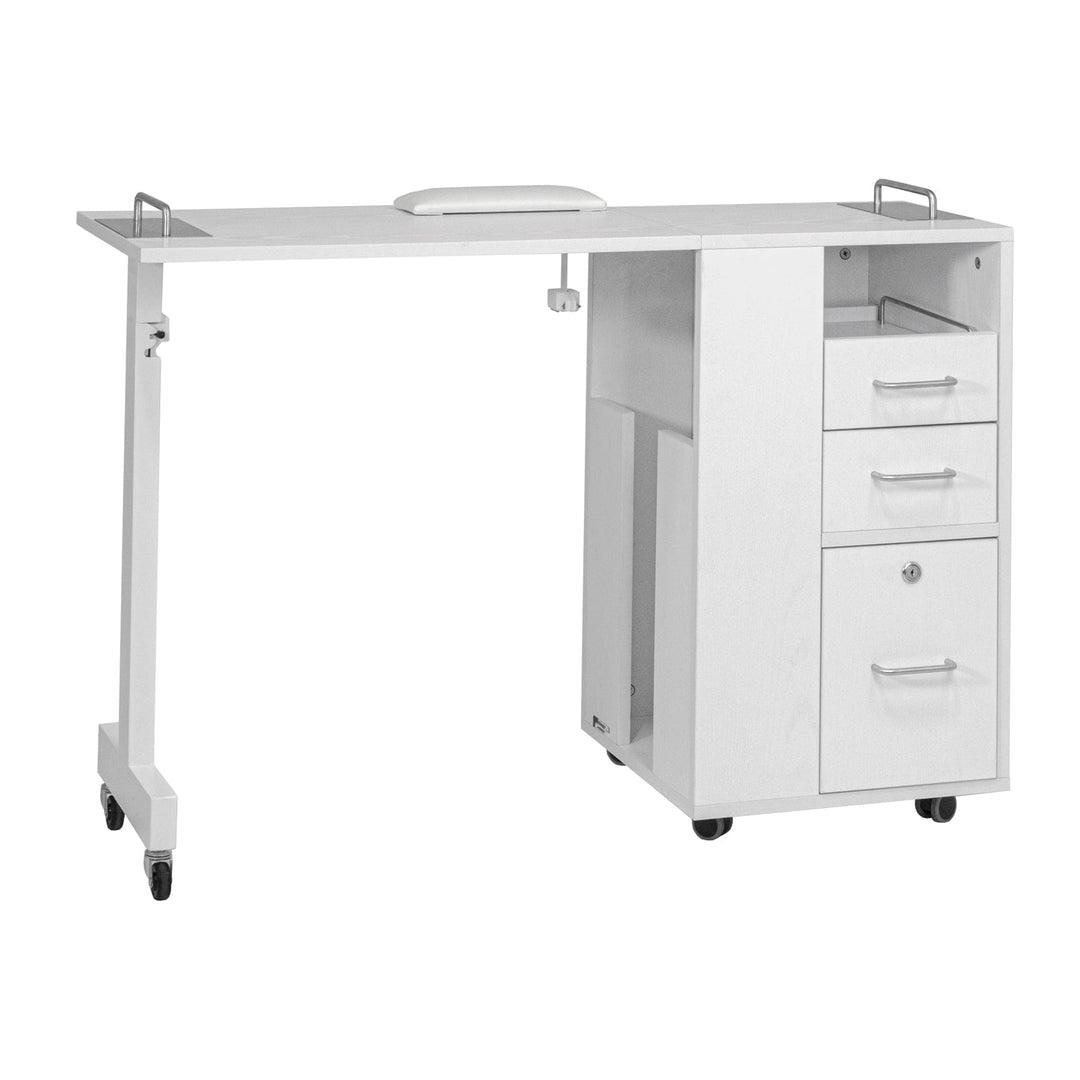 Mayakoba TAYLOR Foldable Manicure Table White RTG-NTBL-2714-WHT