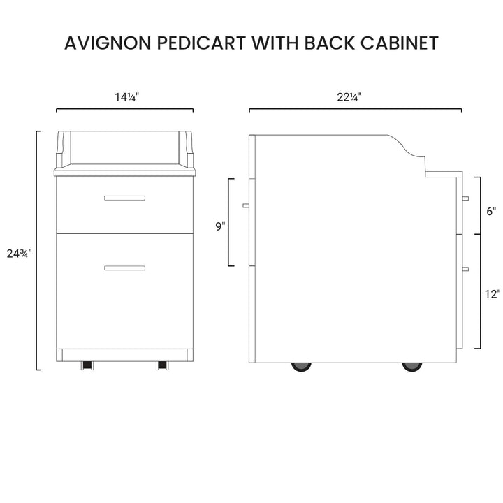 Mayakoba AVIGNON Pedicart with back cabinet RTG-NTRLY-125