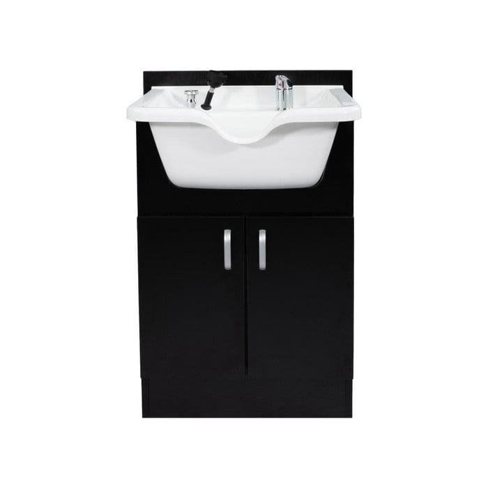 Berkeley SANDEN Salon Shampoo Cabinet Set White / Black AYC-SANDEN-KIT-WHT-BLK