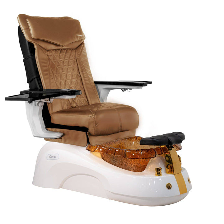 Mayakoba SIENA Shiatsulogic DX Pedicure Chair DX-Cappuccino / White and Gold Siena AYC-SPA-SIENA-DX2307-817WHTGLD-18VCPO