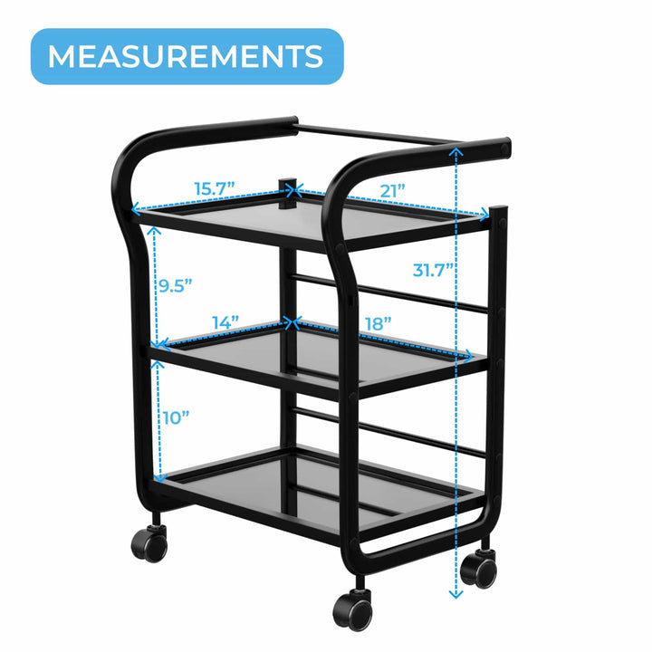 Spa Numa ARCUS Beauty Trolley with 3 Tier Glass Shelves (1013)