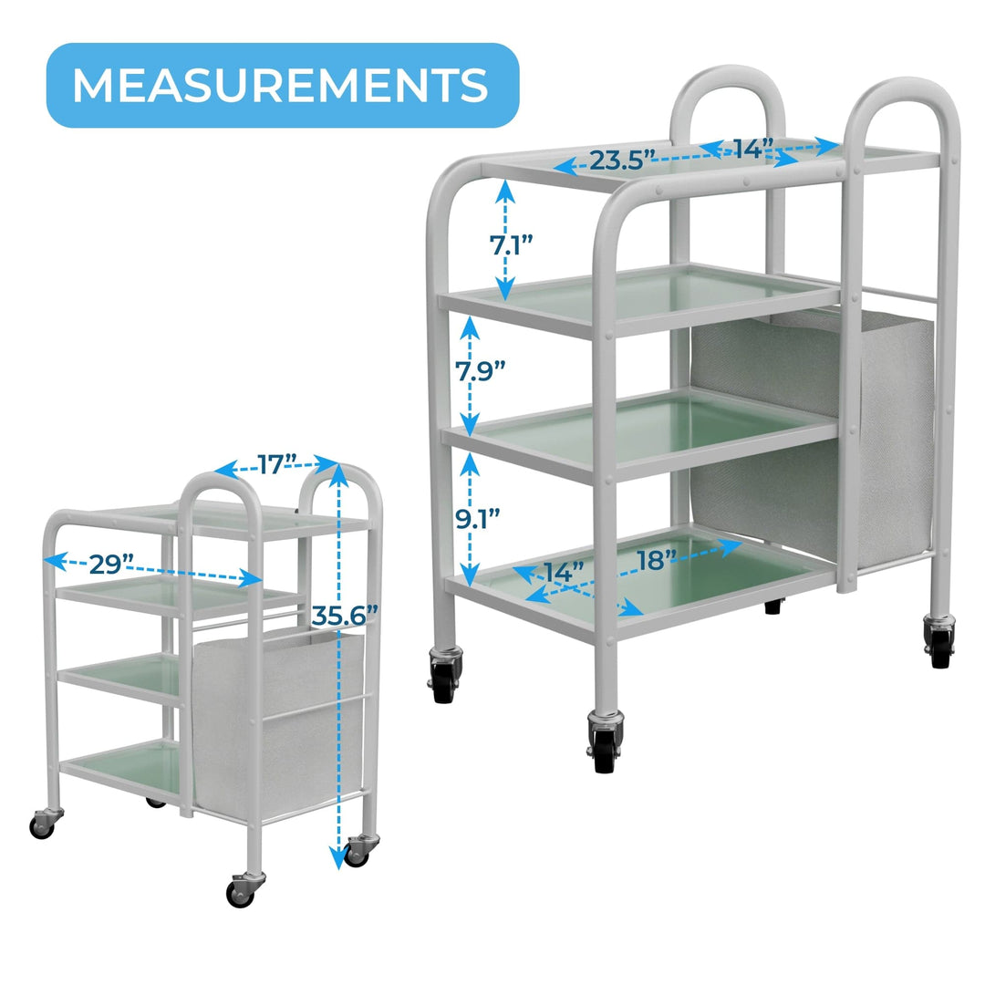 Spa Numa LUCY Dual 4 Tier Wax Glass Trolley (1031) FF-SOB-TRLY-1031