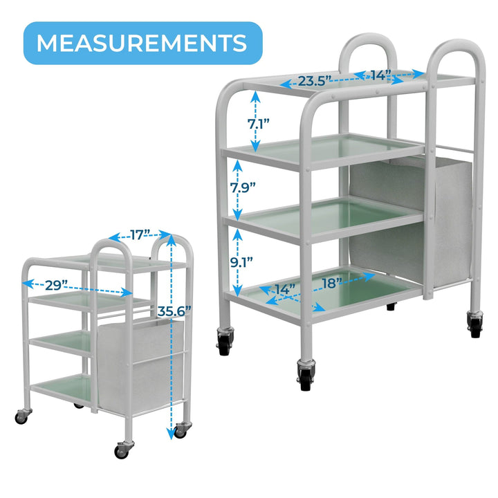 Spa Numa LUCY Dual 4 Tier Wax Glass Trolley (1031) FF-SOB-TRLY-1031