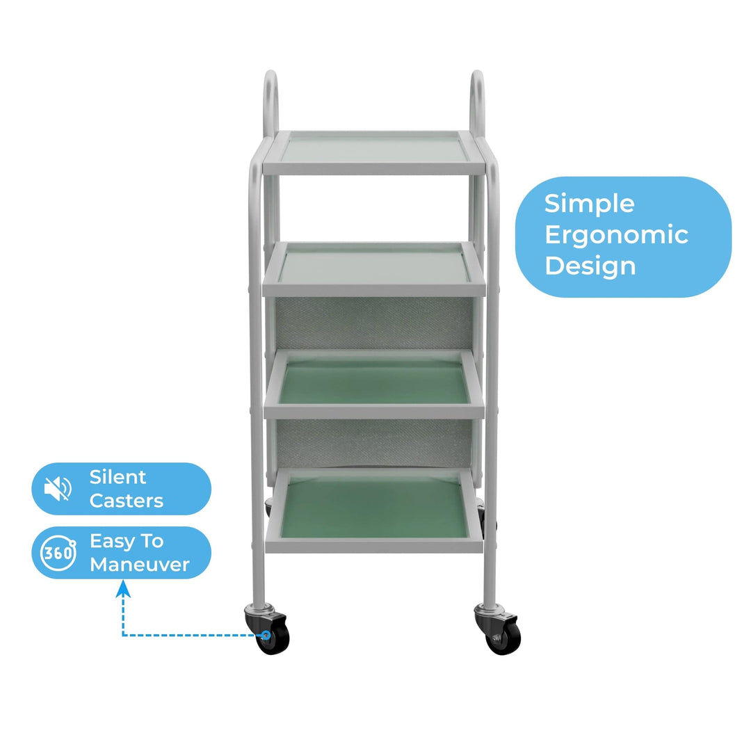 Spa Numa LUCY Dual 4 Tier Wax Glass Trolley (1031) FF-SOB-TRLY-1031