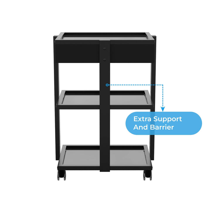 Spa Numa DELUXE Beauty Trolley with 3 Tier Glass Shelves and Locking Drawer (1040A)