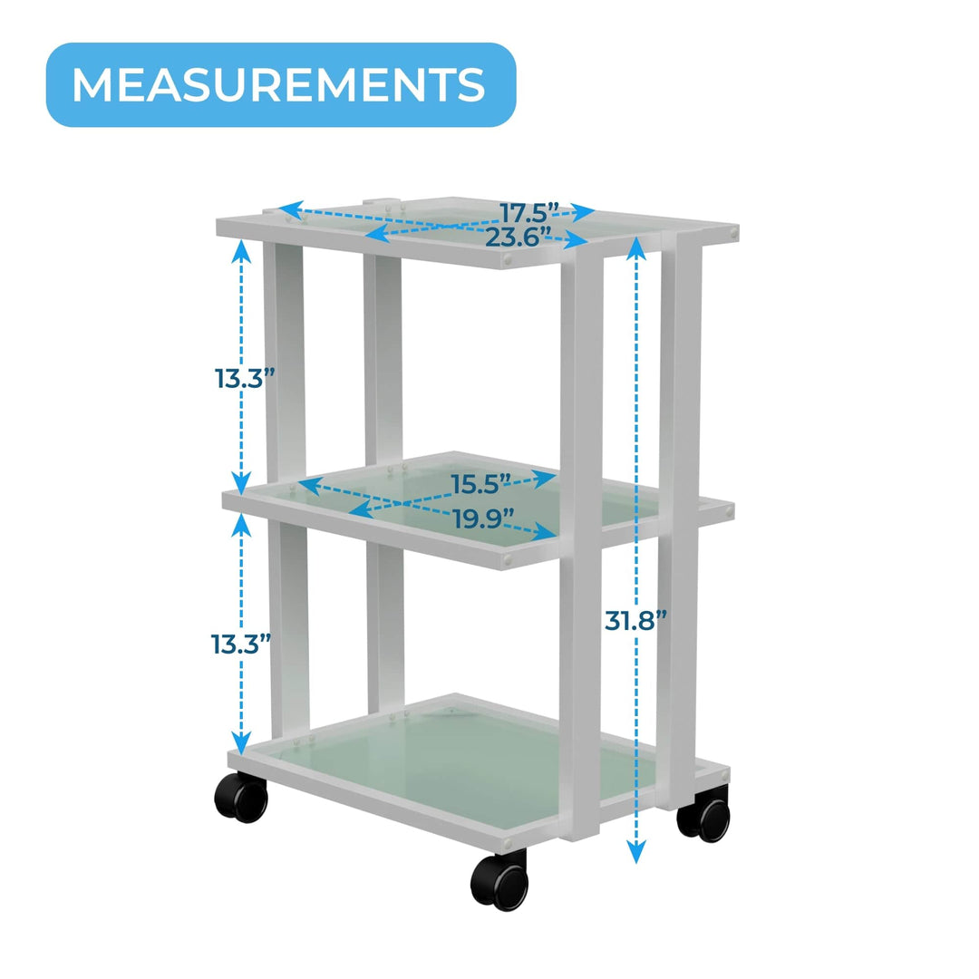 Spa Numa WEET Beauty Trolley with 3 Tier Glass Shelves (1041) FF-SOB-TRLY-1041