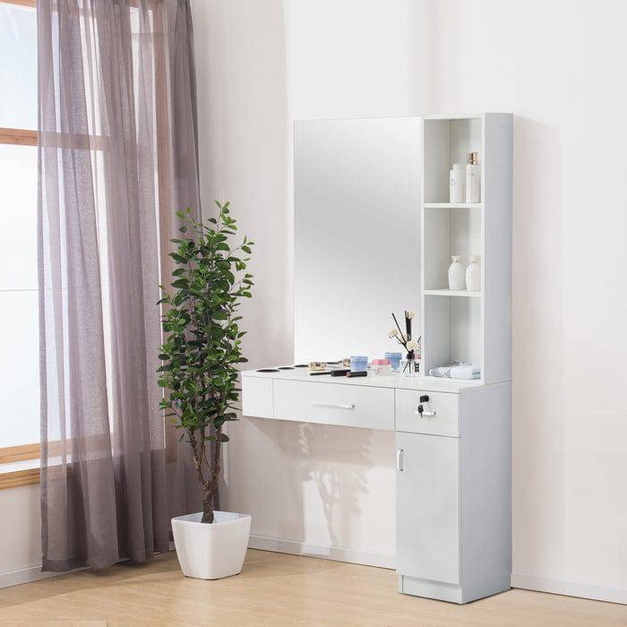 Brooks Salon Furnishing MirroStyle Wall-Mount Hair Station