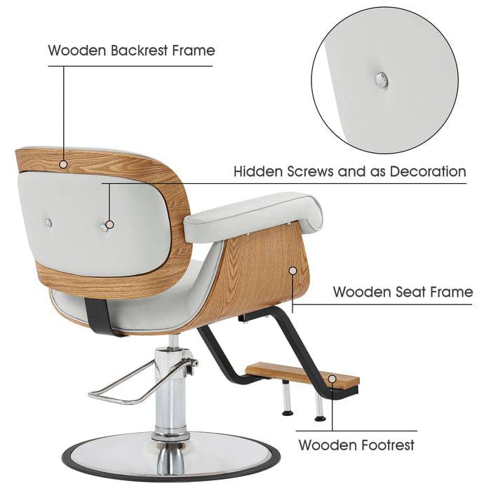 Brooks Salon Furnishing TimelessElegance Wooden Swivel Hair Styling Salon Chair