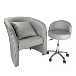 WS Nails Fiori Relax Customer Chairs Light Grey / Customer Chair + Technician Stool FF-WSN-SYCHR-6