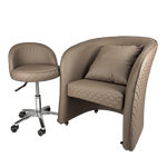 WS Nails Fiori Relax Customer Chairs Brown with Texture / Customer Chair + Technician Stool FF-WSN-SYCHR-3