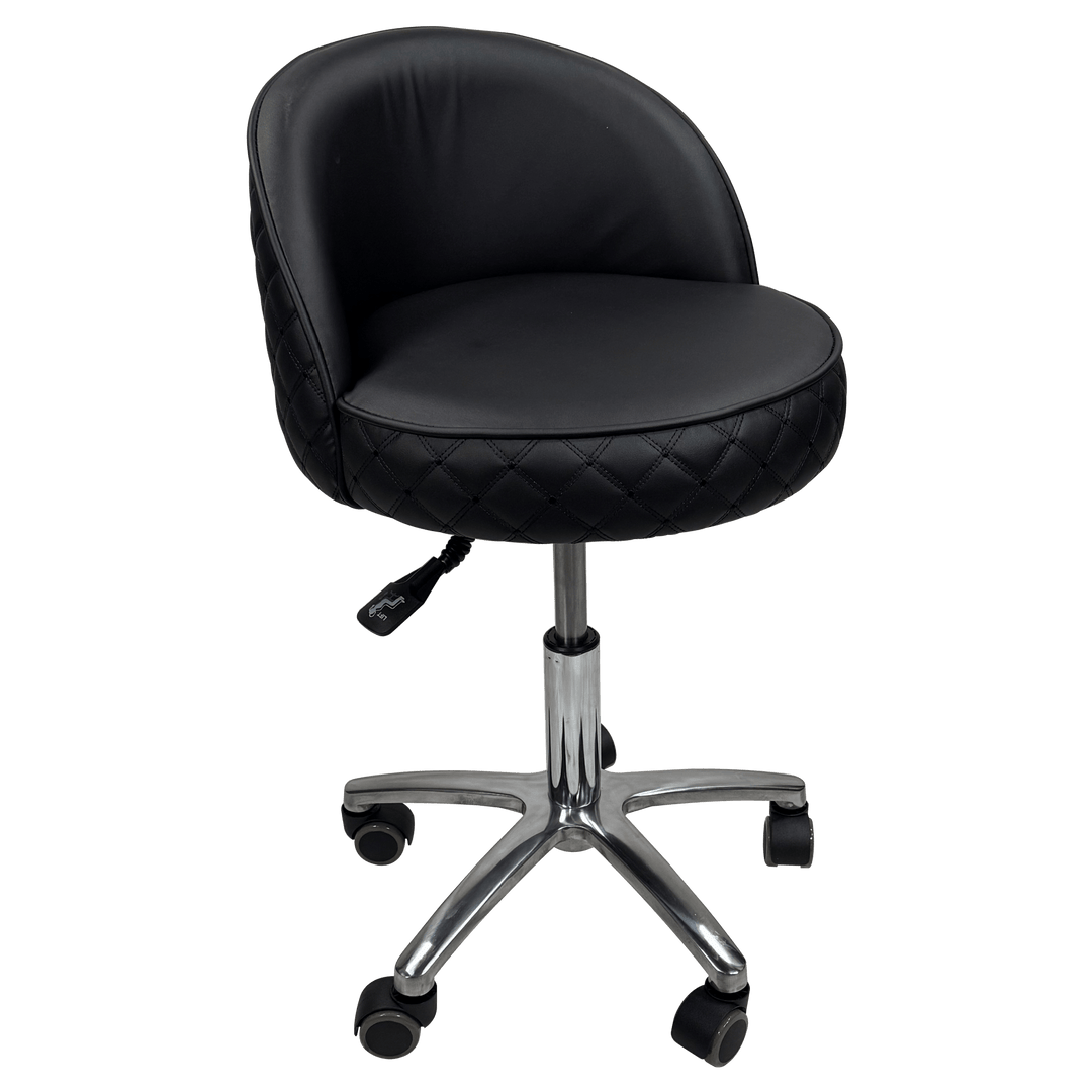 WS Nails Fiori Relax Pedi & Mani Nail Technician Stool WSN-Black / Technician Stool DSP-WSN-TCSTL-8