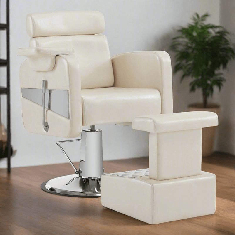 Brooks Salon Furnishing The Ivory Luxe Spa Chair Champagne White DSP-BBP-BBCHR-6154-9511CH