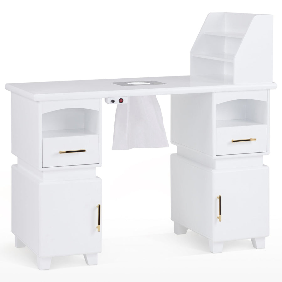 Brooks Salon Furnishing Brigadier Manicure Tables White DSP-BBP-NTBL-6153-VC258W