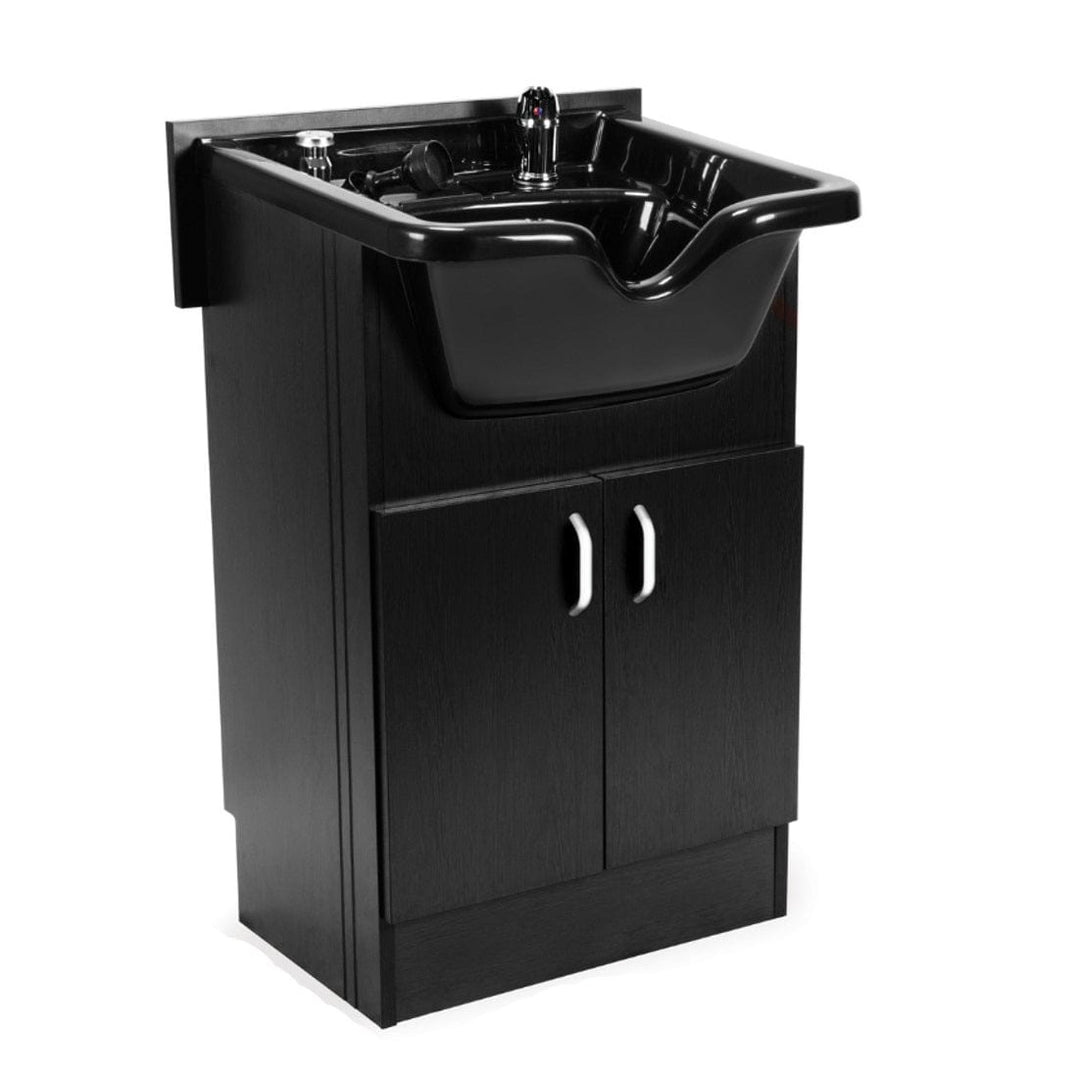 Berkeley SANDEN Salon Shampoo Cabinet Set Black / Black AYC-SANDEN-KIT-BLK-BLK