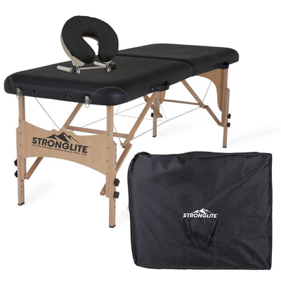 EarthLite Stronglite Portable Massage Table Package Shasta ERL-Black DSP-ERL-FCCHR-Shasta-BLK