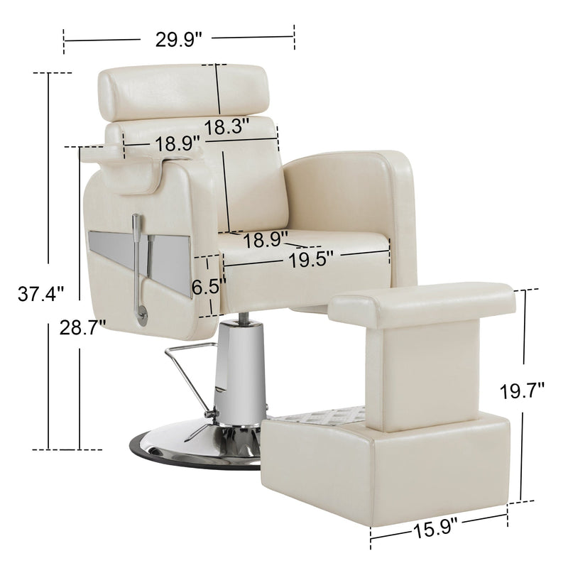 Brooks Salon Furnishing The Ivory Luxe Spa Chair Champagne White DSP-BBP-BBCHR-6154-9511CH