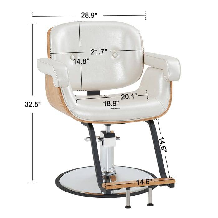 Brooks Salon Furnishing TimelessElegance Wooden Swivel Hair Styling Salon Chair