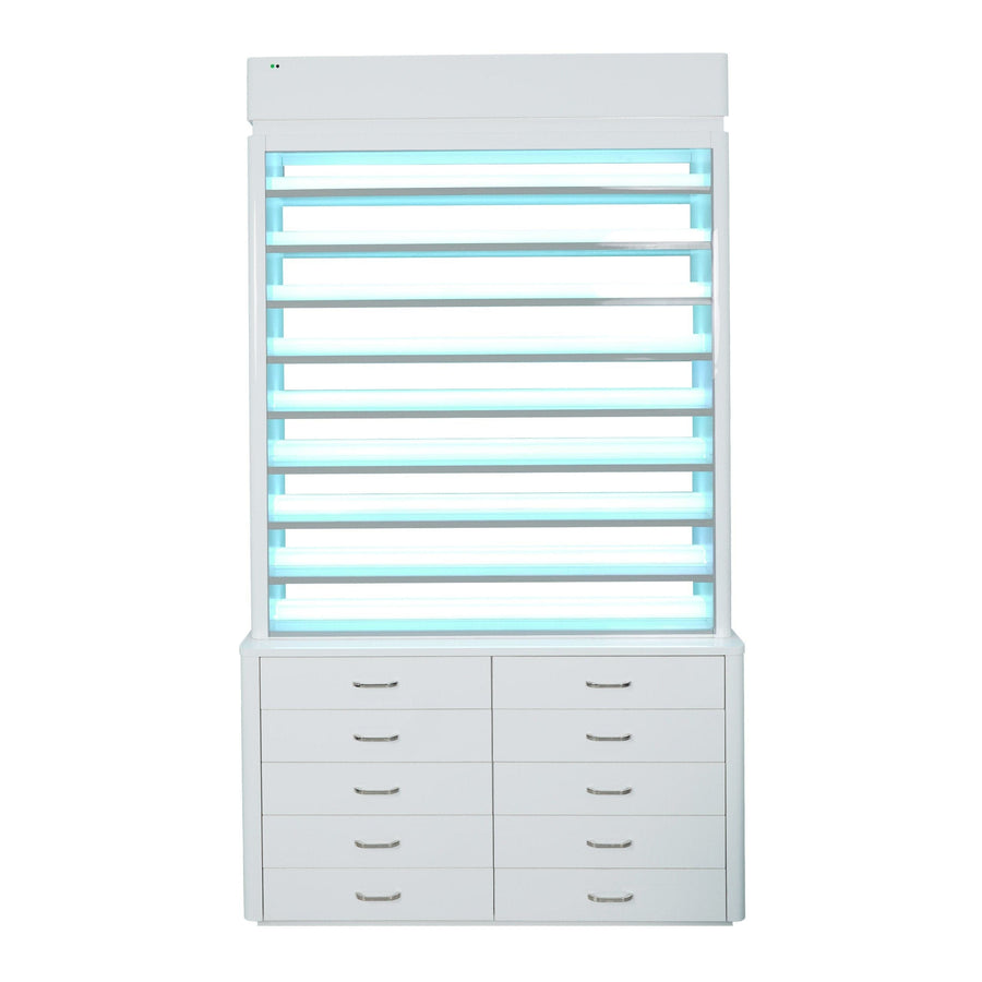 LUX SPA Lux M2 Double Side Access Polish & Powder Rack With Drawers DSP-BBP-NRTBL-M2