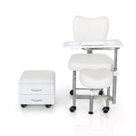 Beauty-Ace 2 IN 1 Compact Mobile Manicure Pedicure Chair, Nail Salon Station BA3506