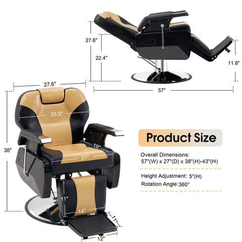 ShopSalonCity BarberPub Hydraulic Recline Barber Chair  6154-2688