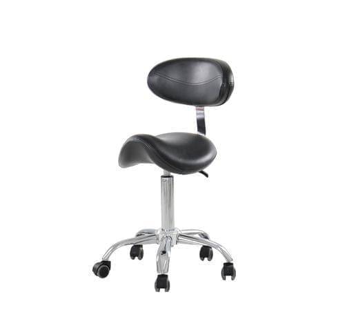 Beauty-Ace Saddle Beauty Salon Swivel Chair with Backrest 9938 Black FF-DPI-TCSTL-9938-BLK