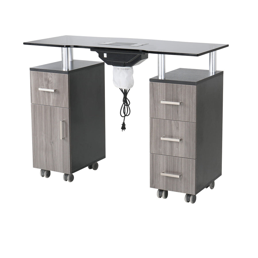 Mayakoba Glasglow Manicure Table With Fan Grey DPI-NTBL-3488-BLKDKGY-KIT