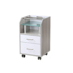 Mayakoba Glasglow Pedicure Trolley White/Light Wood DPI-NTRL-5153-LGTWDWHT