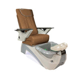 Mayakoba Fedora II Pedicure Spa Chair - Shiatsulogic FX Cappuccino FX / White Base with Light Gray Bowl Fedora II AYC-SPA-FEDORA-2-FX9652-001WHLGY-52CPO