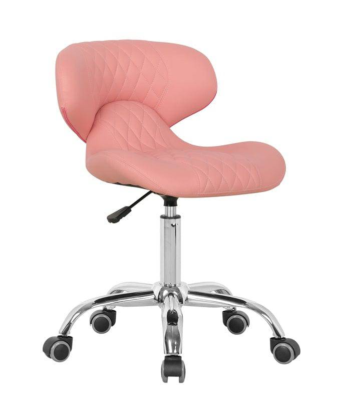 Mayakoba Hugo Salon Pedi & Mani Technician Stool with Diamond Sewing Design Pink / Manicure Technician Stool LGR-TCSTL-10712-PNK