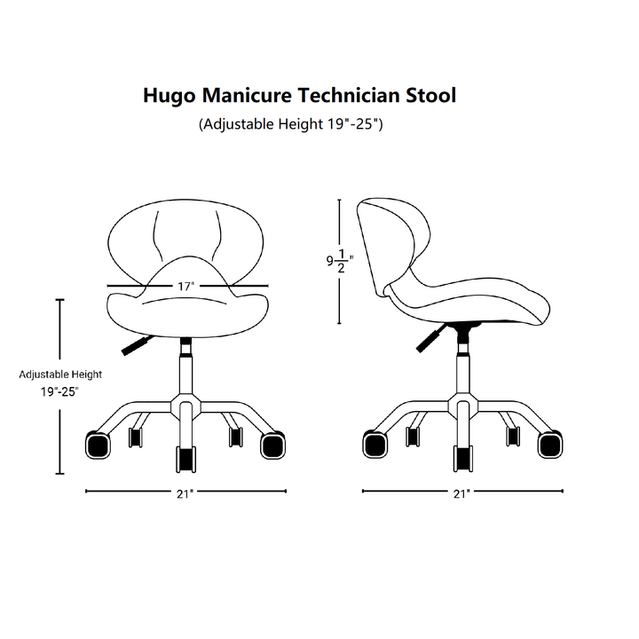 Mayakoba Hugo Salon Pedi & Mani Technician Stool with Diamond Sewing Design