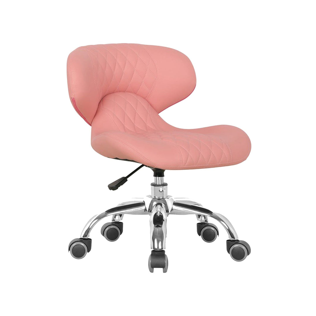 Mayakoba Hugo Salon Pedi & Mani Technician Stool with Diamond Sewing Design Pink / Pedicure Technician Stool LGR-PDSTL-10712-PNK