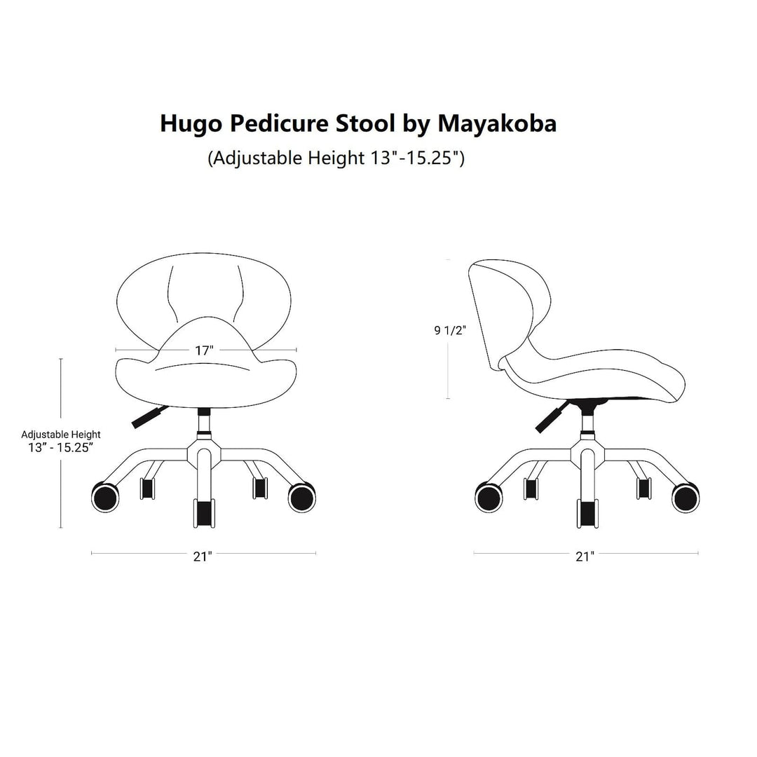 Mayakoba Hugo Salon Pedi & Mani Technician Stool with Diamond Sewing Design