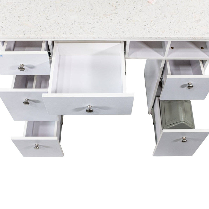 Mayakoba NAPA Manicure Table (White & Silver)